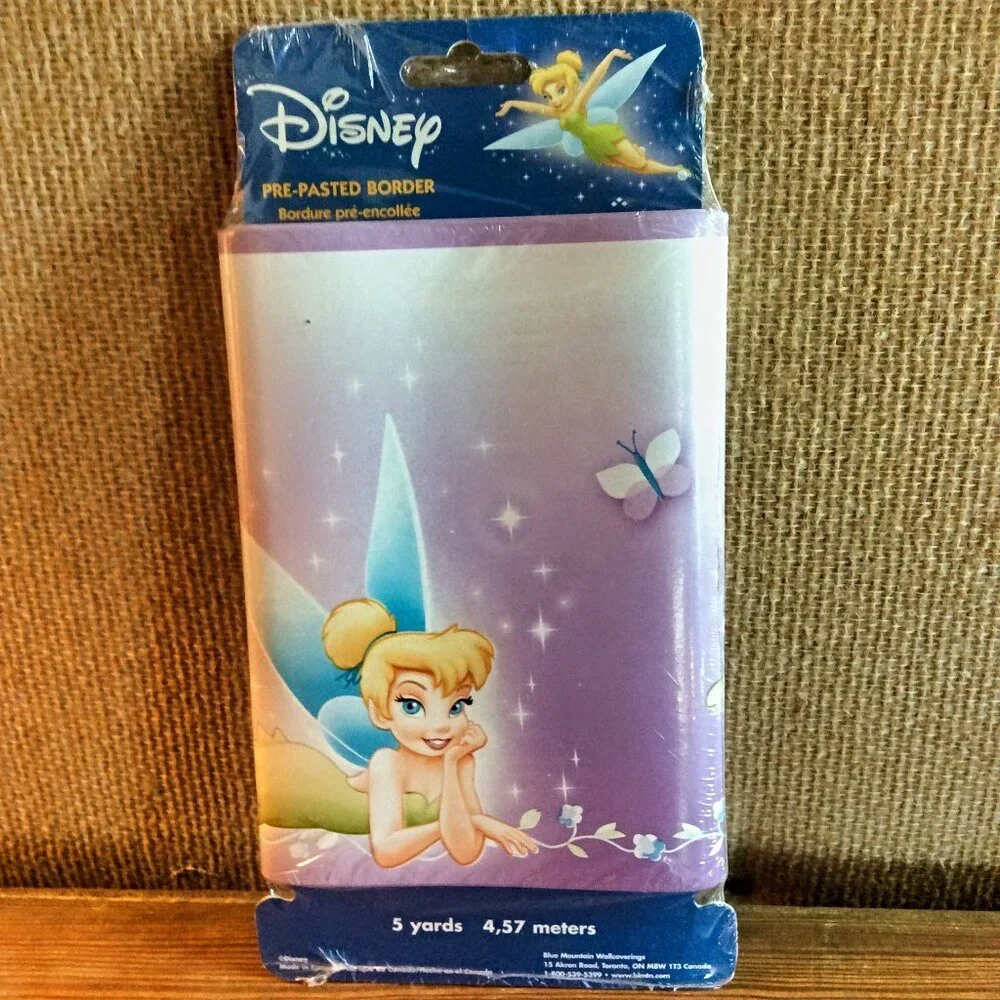 Disney Tinker Bell Wallpaper Border 5 Yards Pre-Pasted NIP Fairy Room Decor